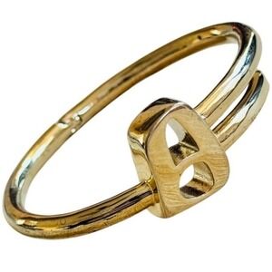 Nimany Nail Bracelet hinged bold high end designer gold plated Authentic $170
